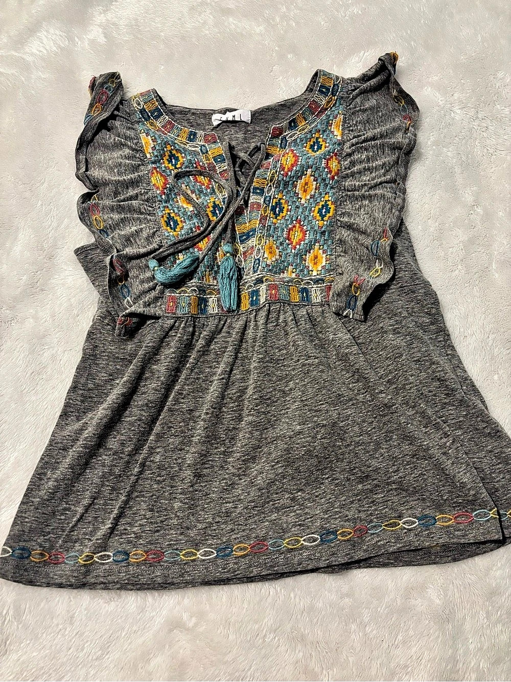 Women Geometric Gray Dress Size Small